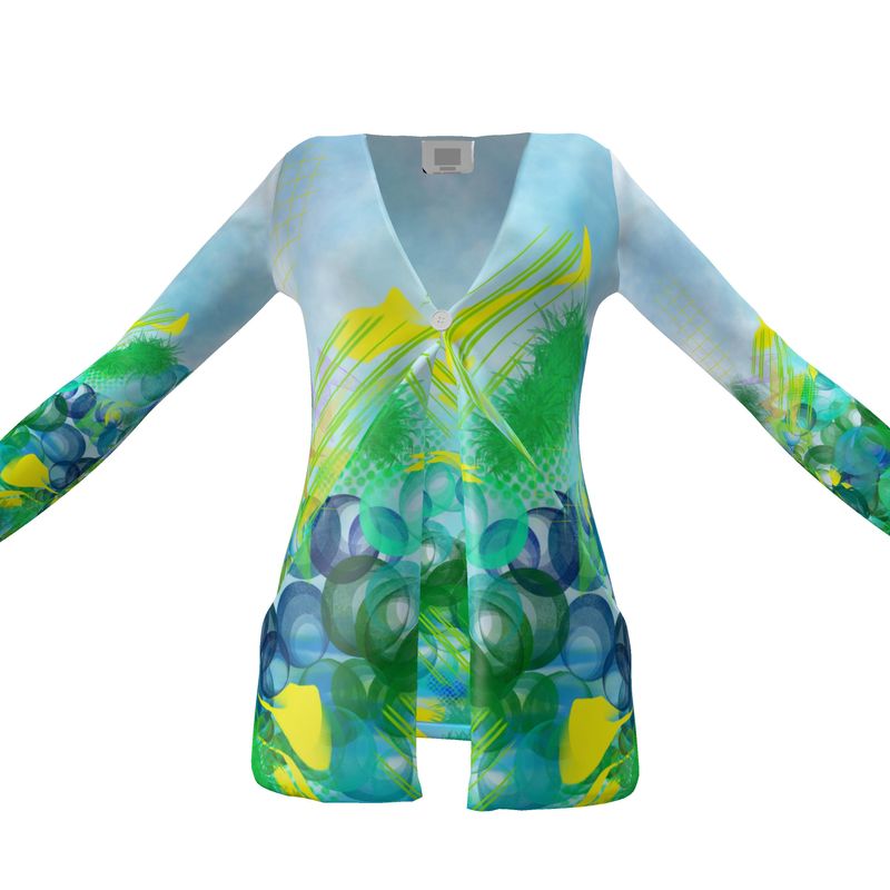 Botanical Skies Ladies Cardigan With Pockets