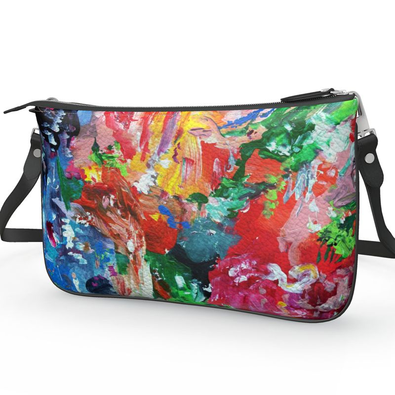 City Lights Leather Pochette Double Zip Bag