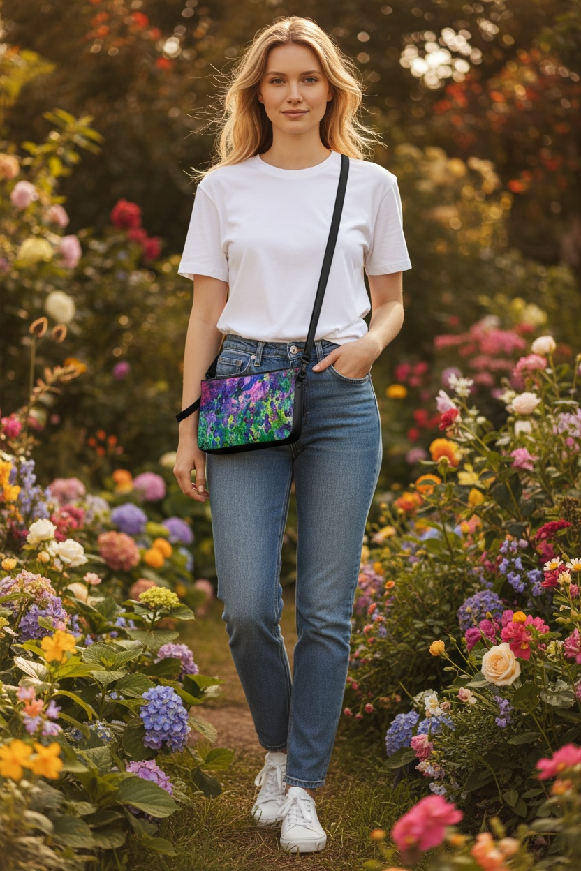 Draping Wisteria Leather Pochette