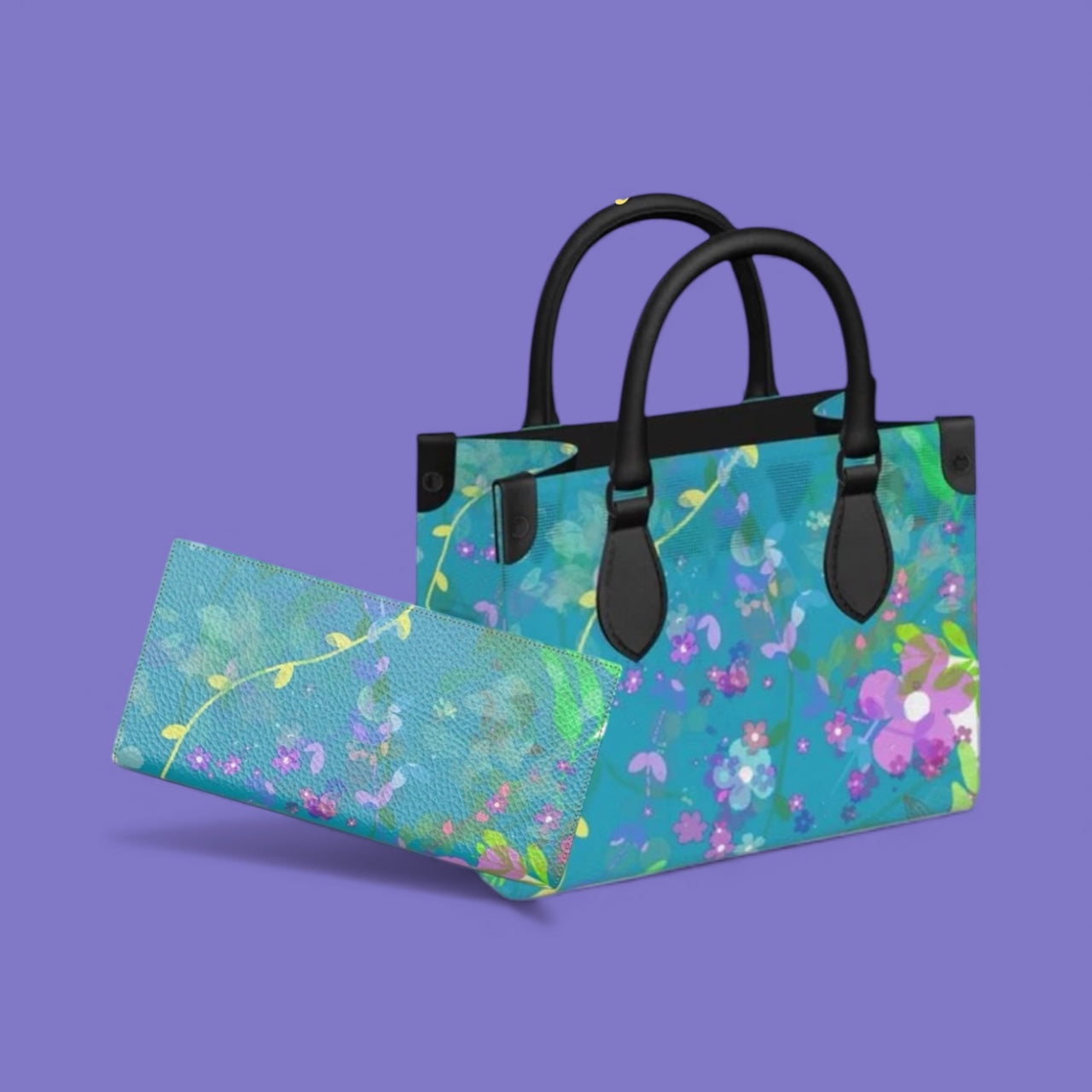 Sunlit Scatter - Leather Shopper Tote