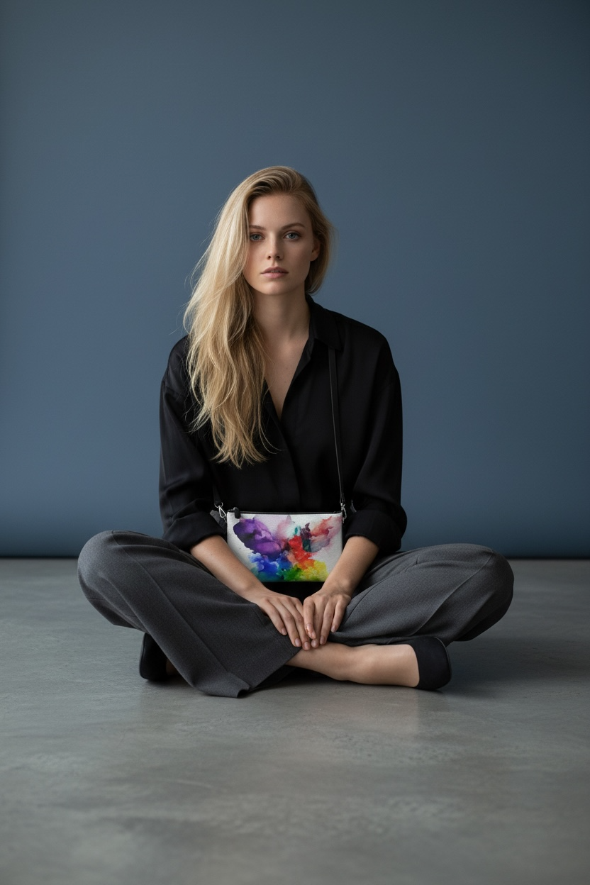 Metamorph - Double Zip Leather Pochette Purse