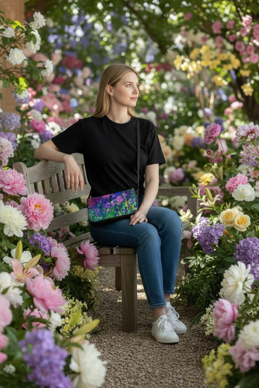 Draping Wisteria Leather Pochette