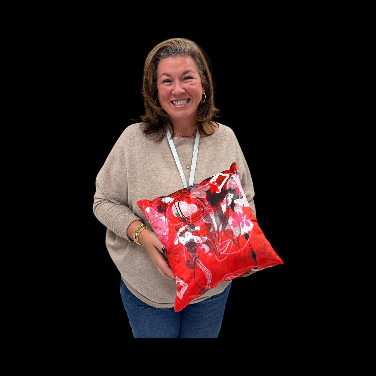 Throw Pillow - Red & Black