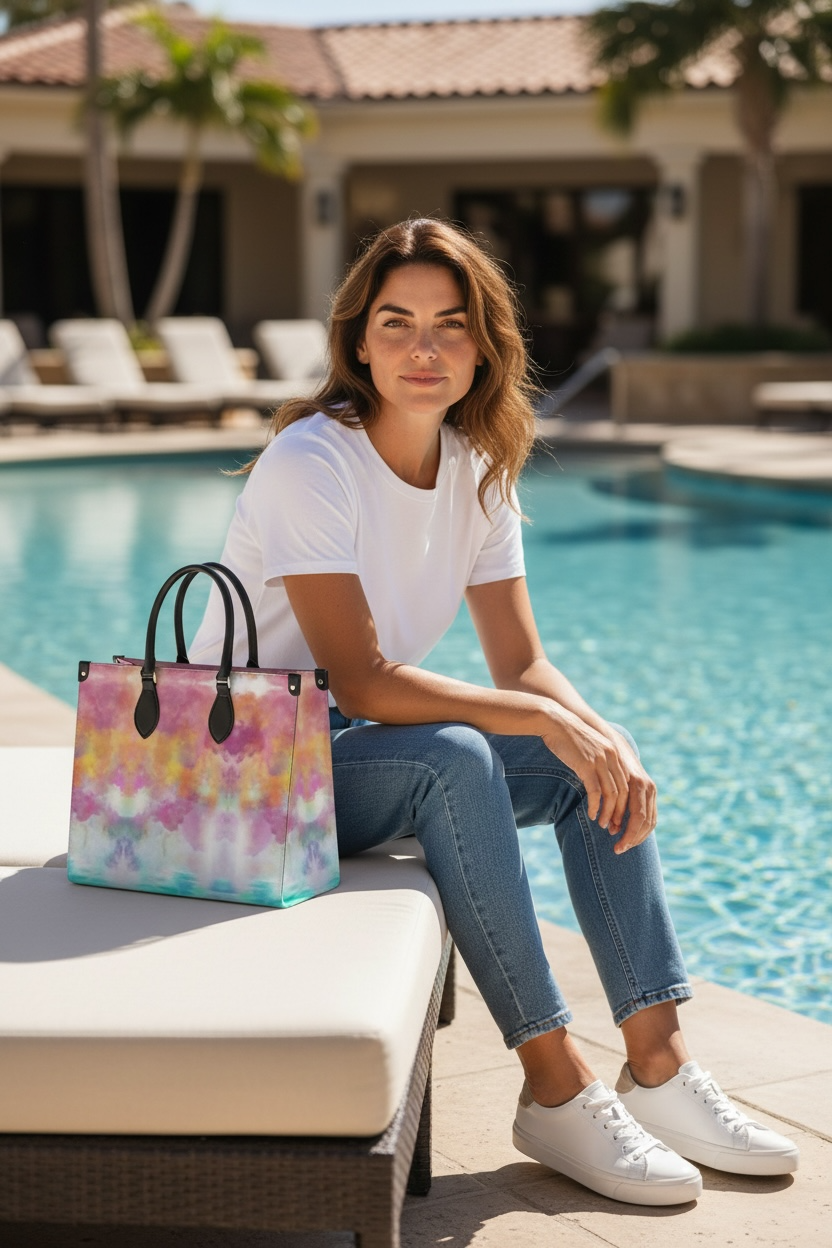 In the Clouds Leather Shopper Tote