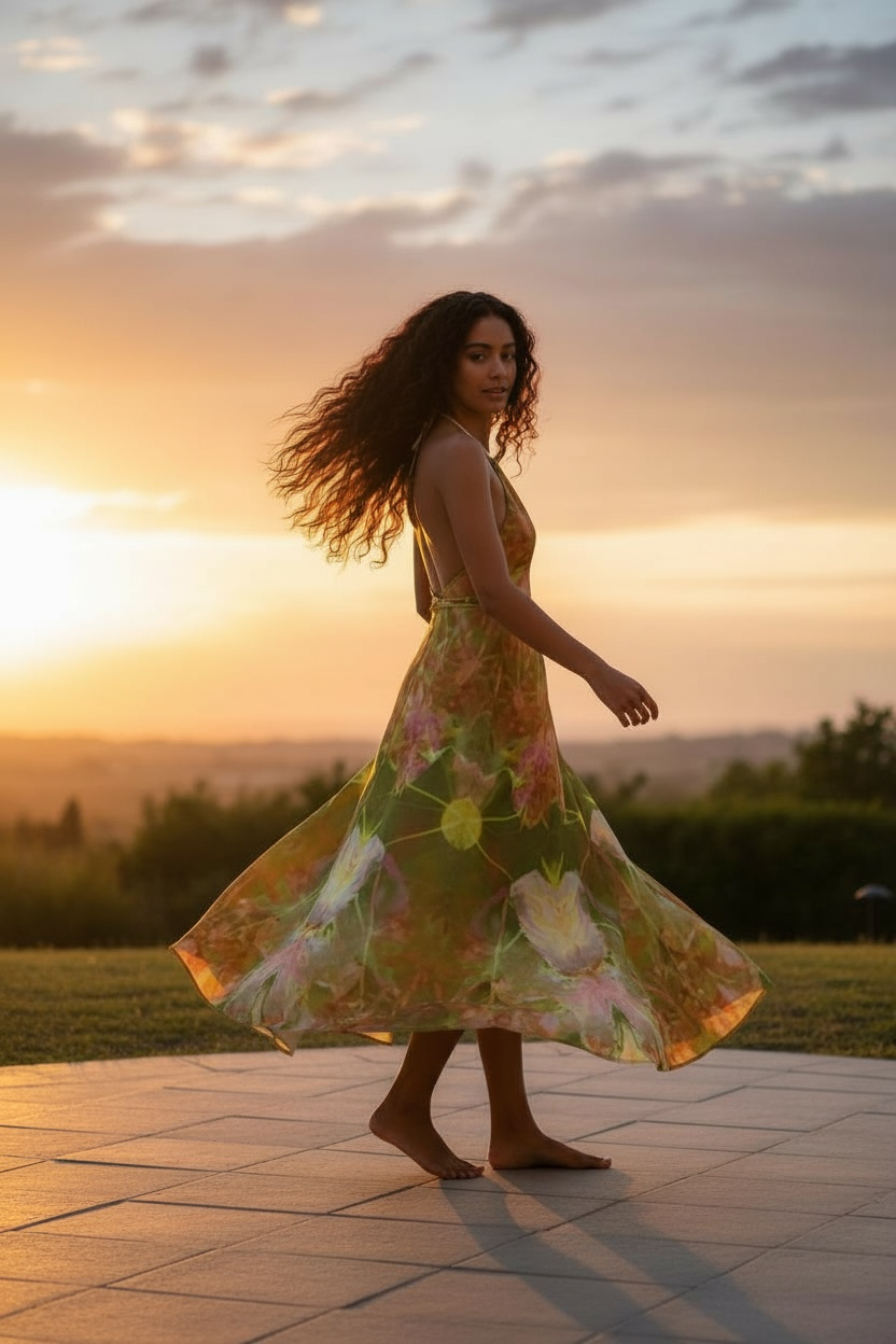 Gilded Ambience - Halter Neck Backless Dress