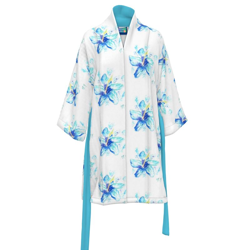 Blue Hibiscus Kimono