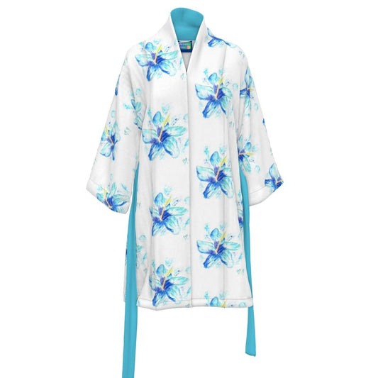 Blue Hibiscus Kimono
