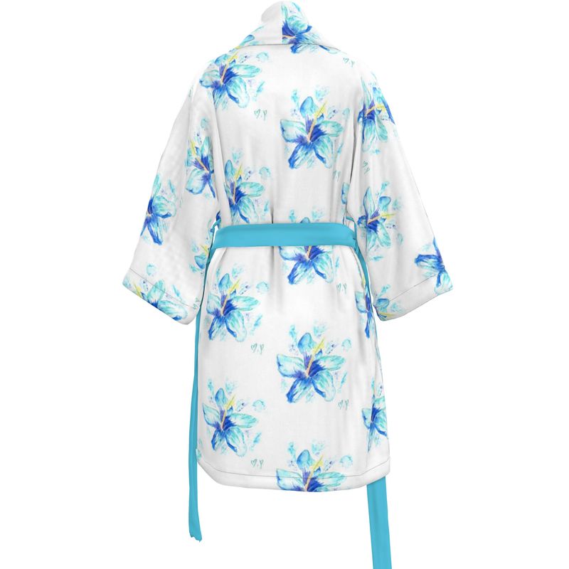 Blue Hibiscus Kimono