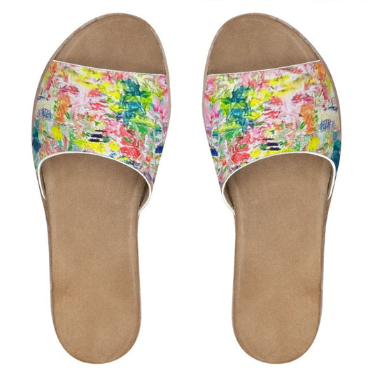 Neon Blast Leather Sandals