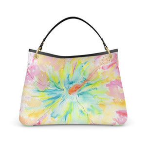 Hibiscus Love Leather Slouch Bag