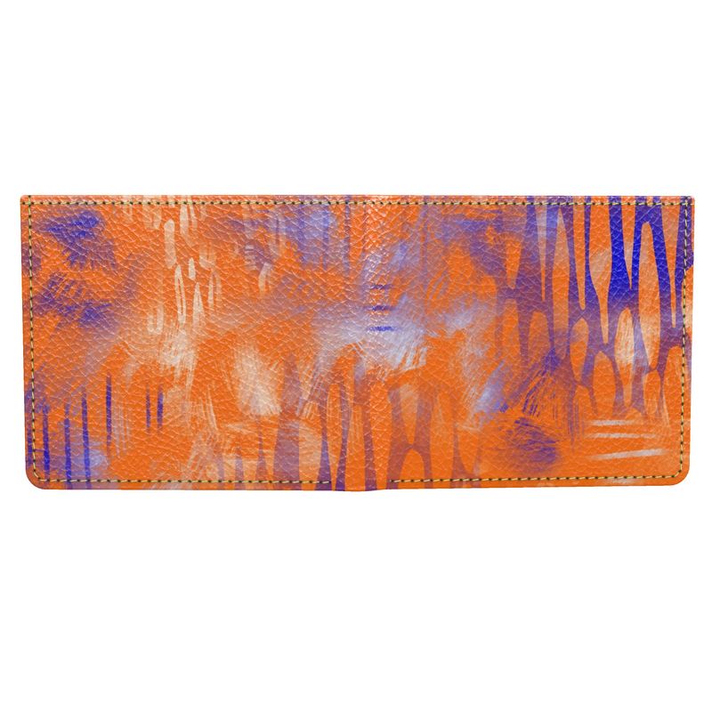 Orange and Blue Modern Leather Men's Wallet