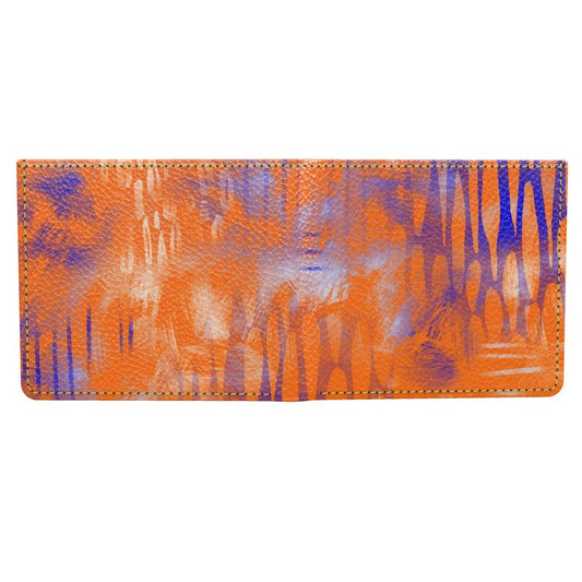 Orange and Blue Modern Leather Men's Wallet