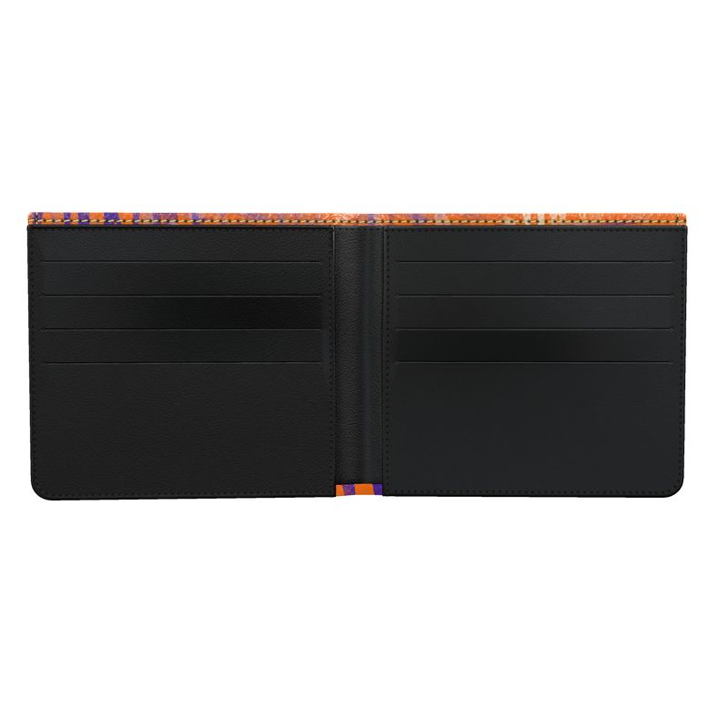 Orange and Blue Modern Leather Men's Wallet