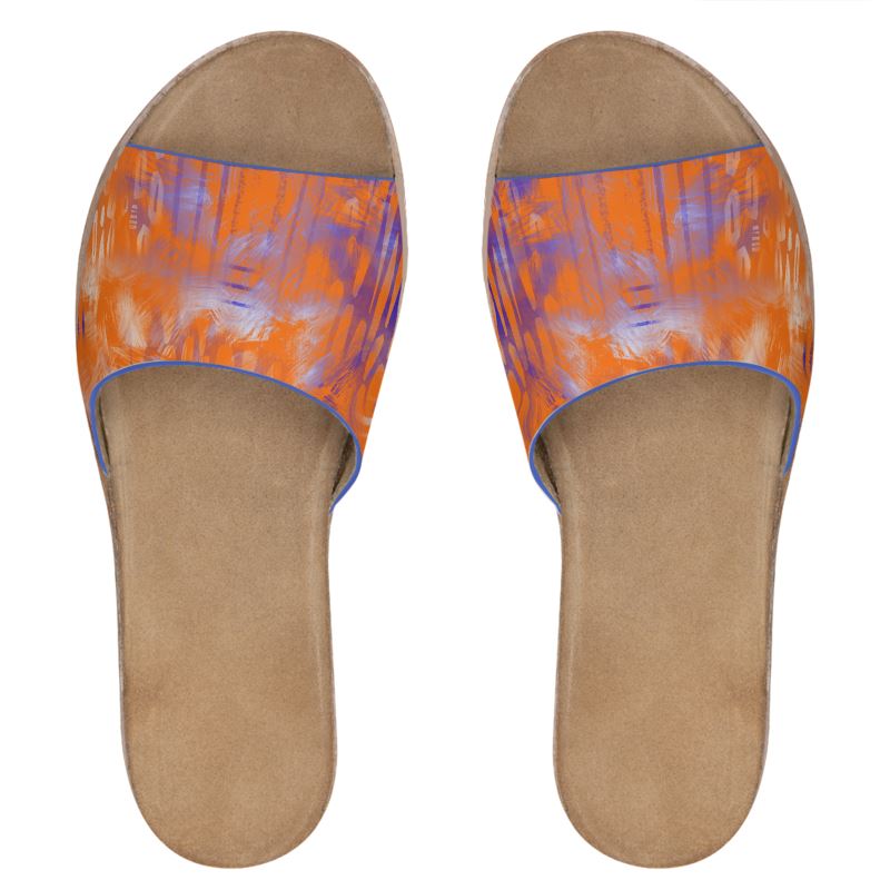 Orange and Blue Leather Sandals