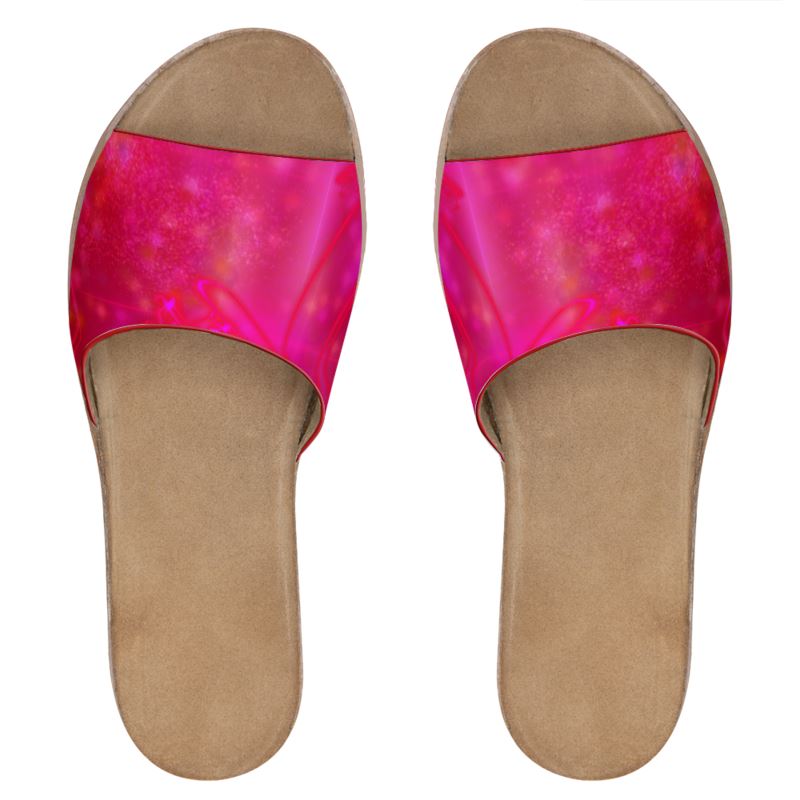 Paint the Town Pink Leather Slides