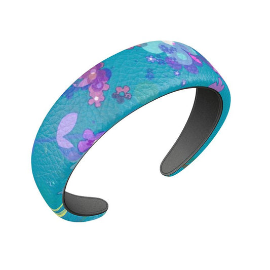 Teal Garden Leather Headband