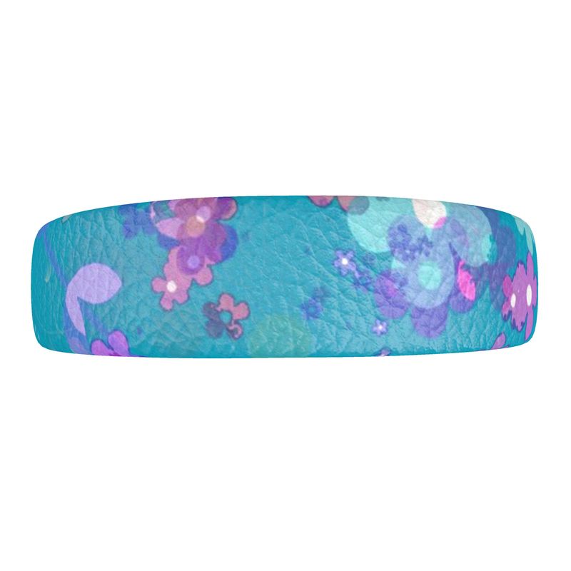 Teal Garden Leather Headband