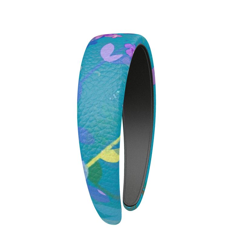 Teal Garden Leather Headband