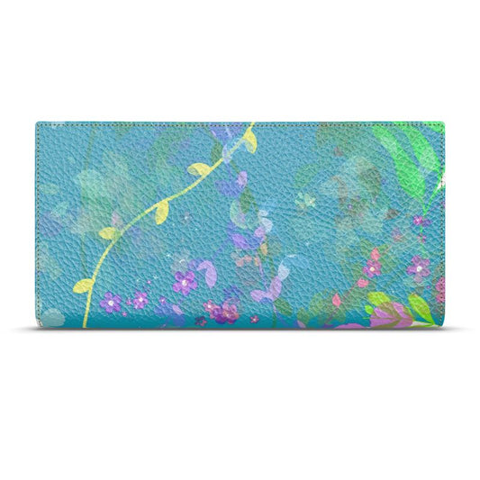 Teal Garden Leather Travel Wallet
