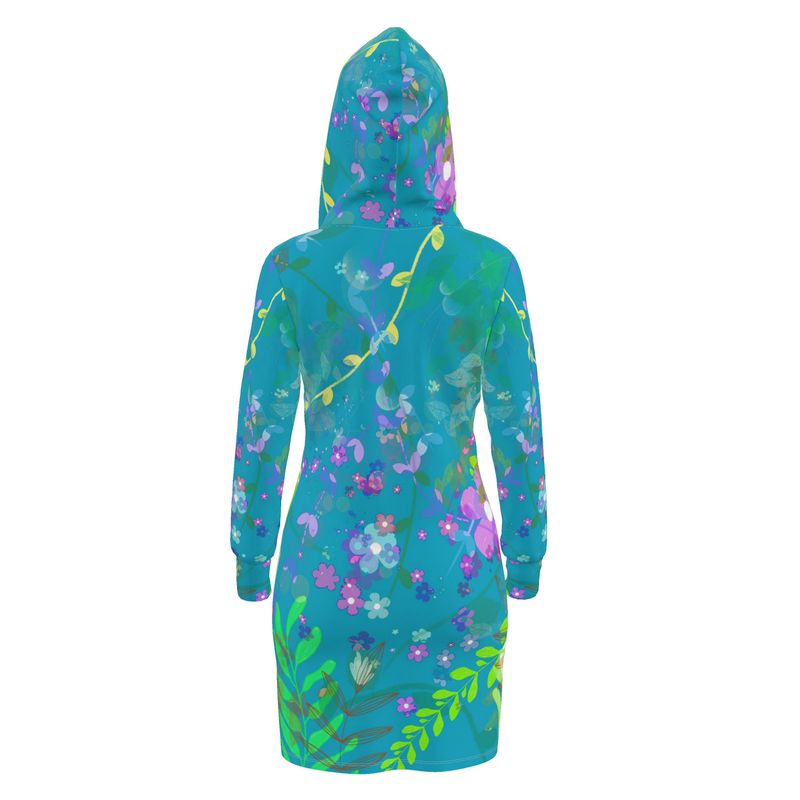 Teal Garden Hoodie Dress