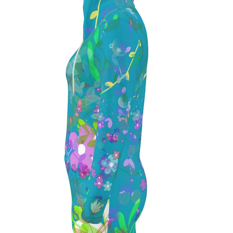 Teal Garden Hoodie Dress