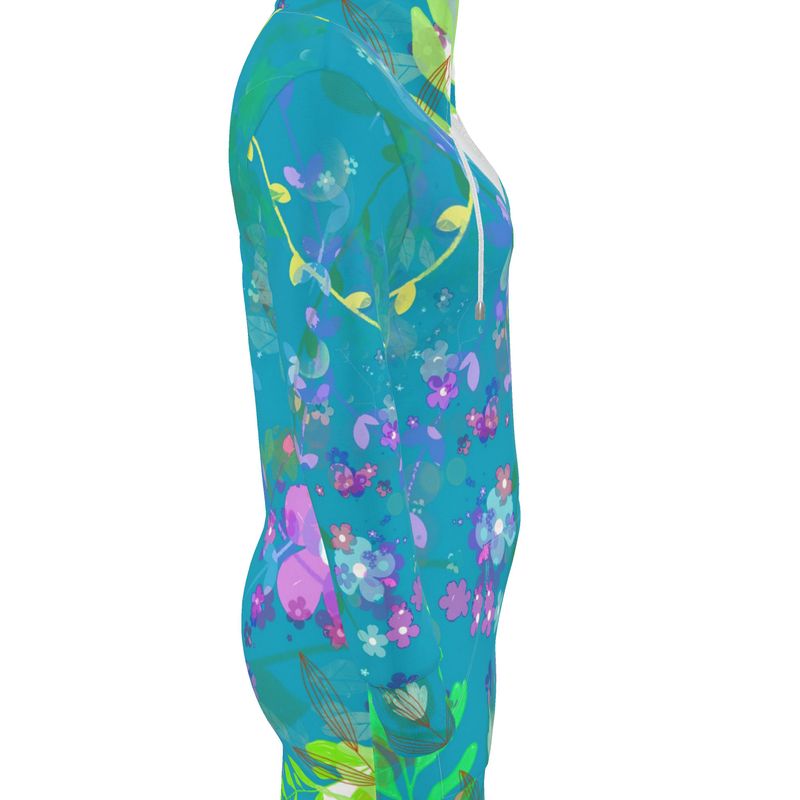 Teal Garden Hoodie Dress