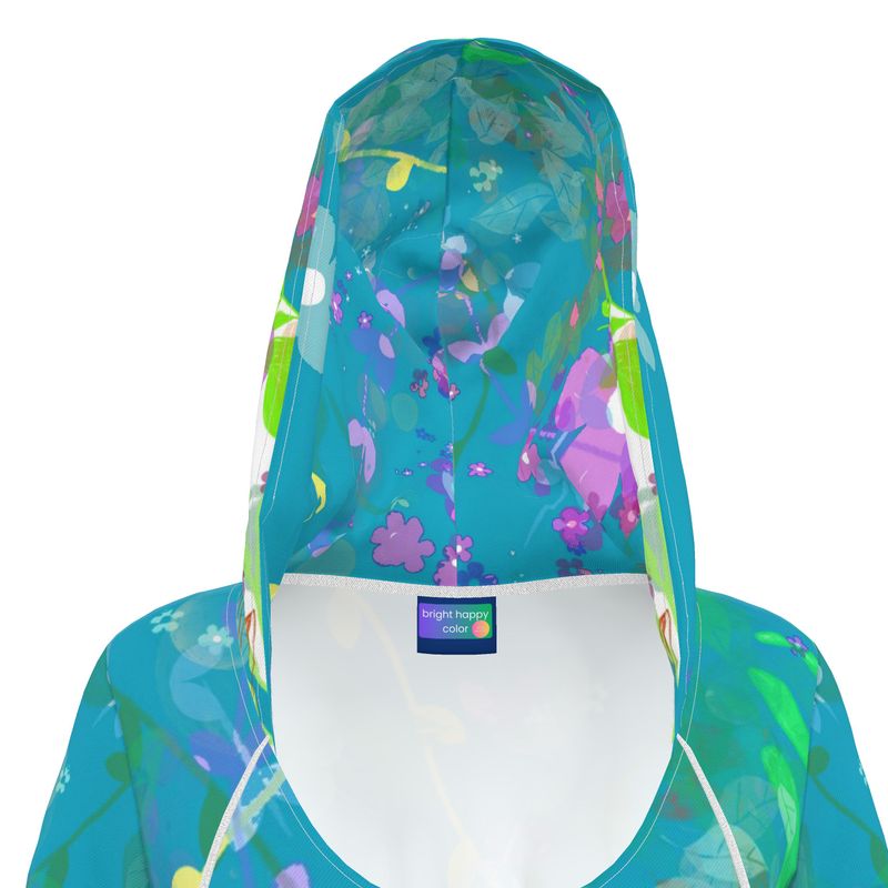 Teal Garden Hoodie Dress