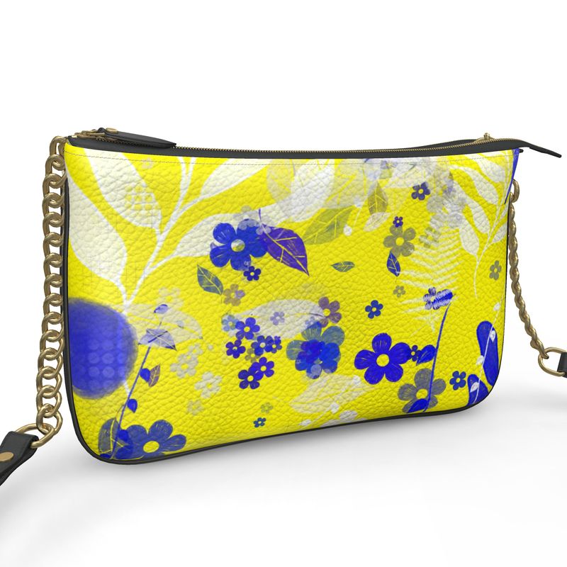 Limoncello Double Zip Leather Pochette Bag