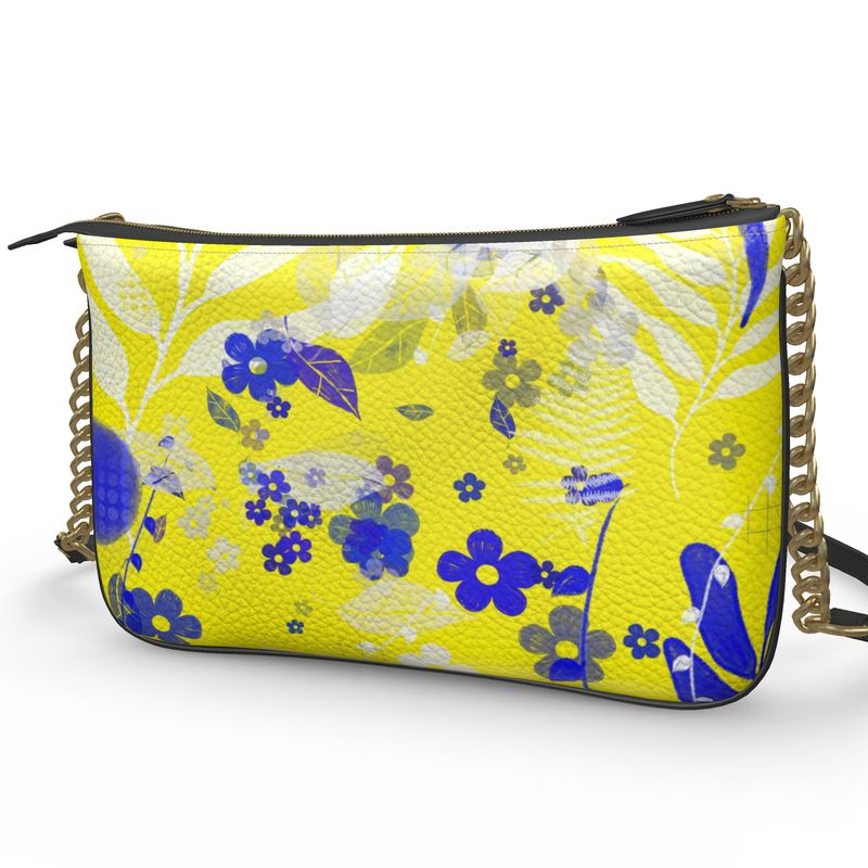 Limoncello Double Zip Leather Pochette Bag