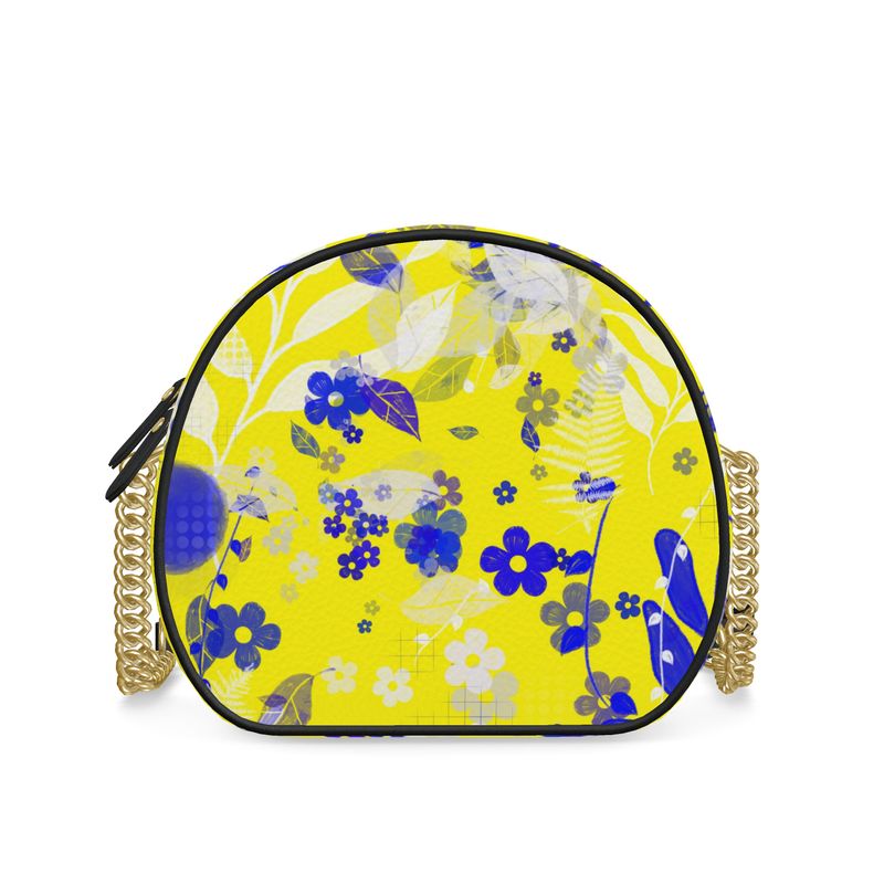 Limoncello - Round Leather Crossbody Bag