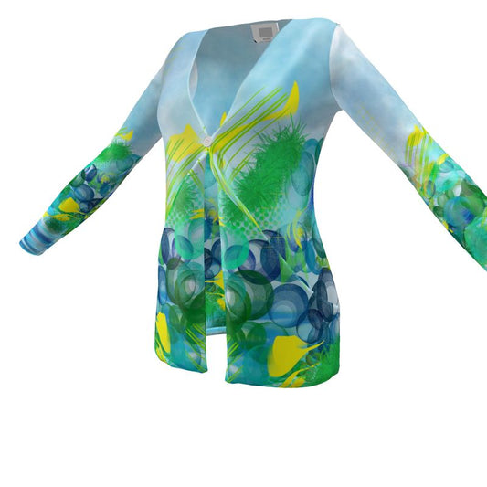 Botanical Skies Ladies Cardigan With Pockets