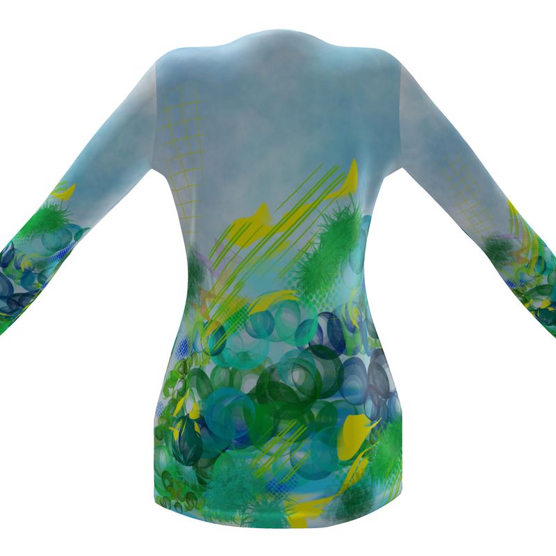 Botanical Skies Ladies Cardigan With Pockets