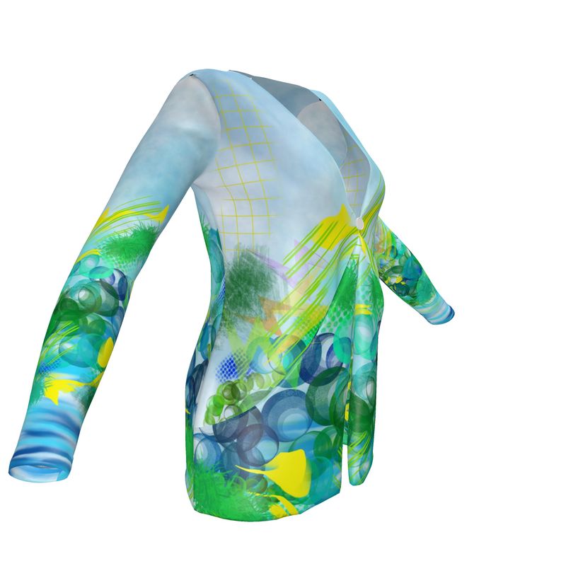 Botanical Skies Ladies Cardigan With Pockets