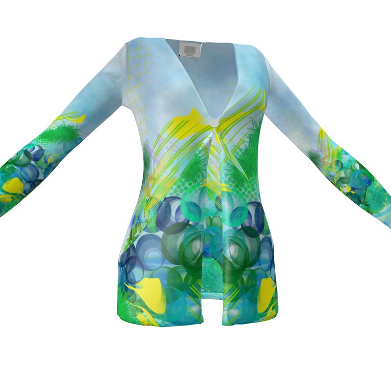 Botanical Skies Ladies Cardigan With Pockets