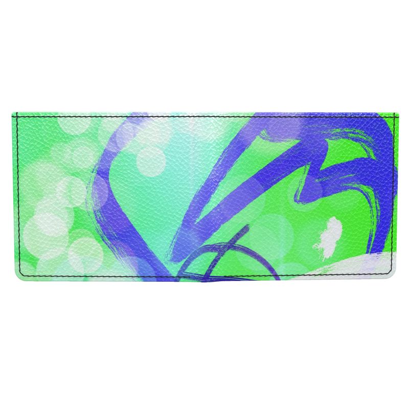 Lime and Blue Men's Leather Wallet