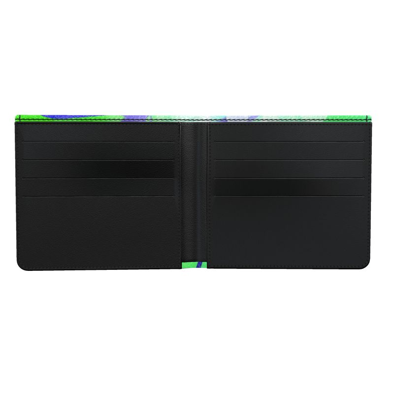 Lime and Blue Men's Leather Wallet