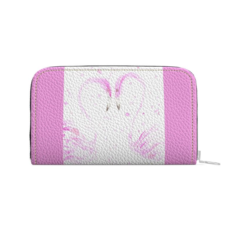 Flamingos in Love Leather Zip Wallet