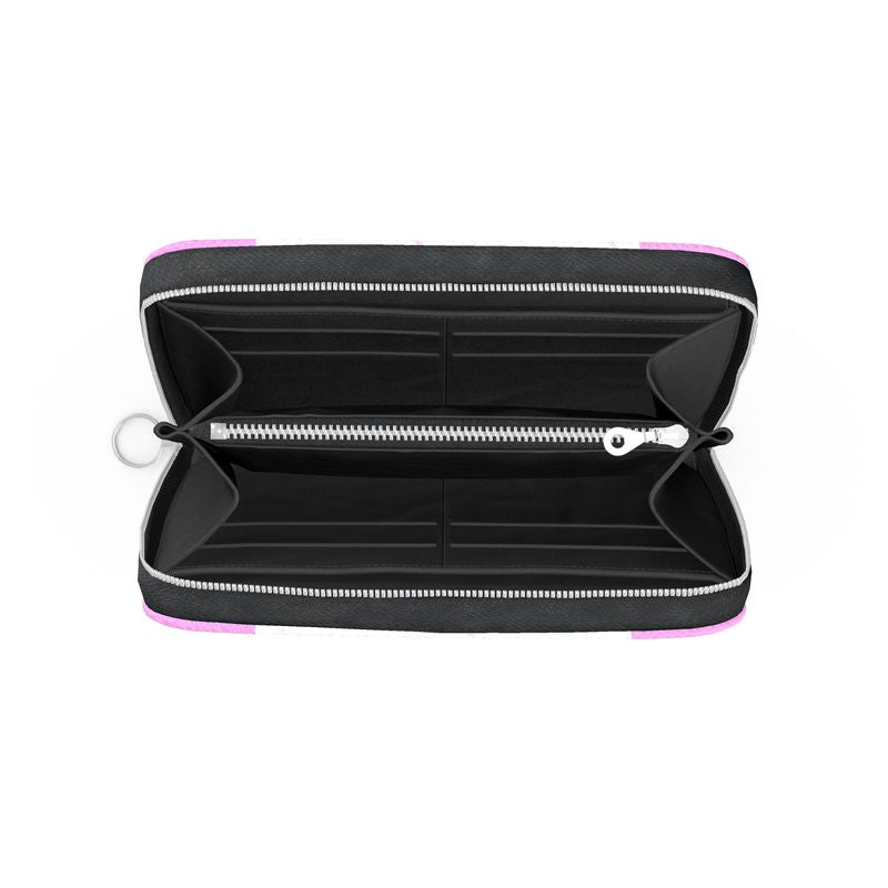 Flamingos in Love Leather Zip Wallet