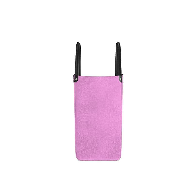 Flamingos in Love Leather Tote