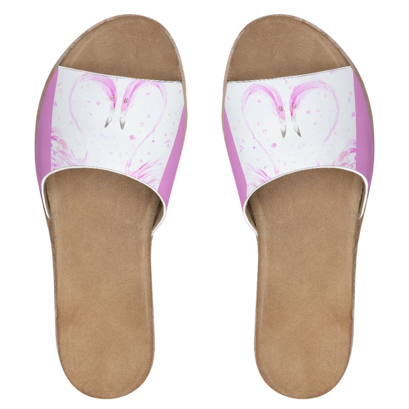 Flamingos in Love Leather Sandals