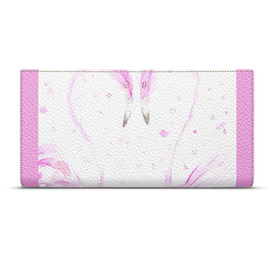 Flamingos in Love Leather Wallet