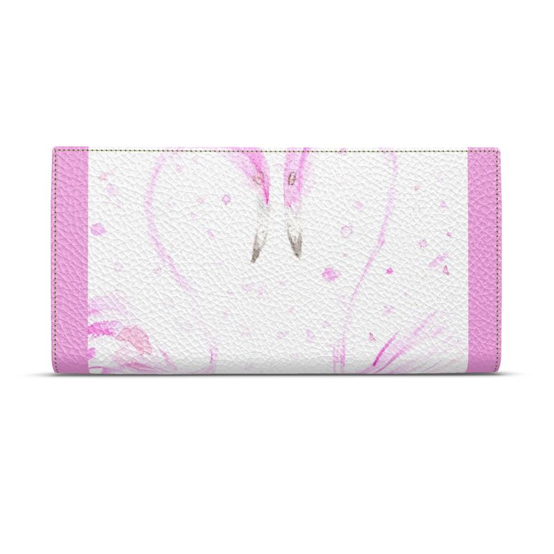 Flamingos in Love Leather Wallet