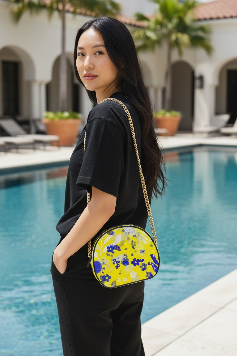 Limoncello Round Leather Purse