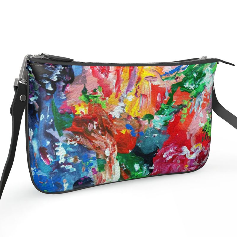 City Lights Leather Pochette Double Zip Bag