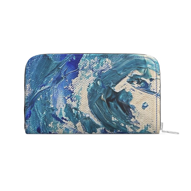 Blue Wave Leather Wallet