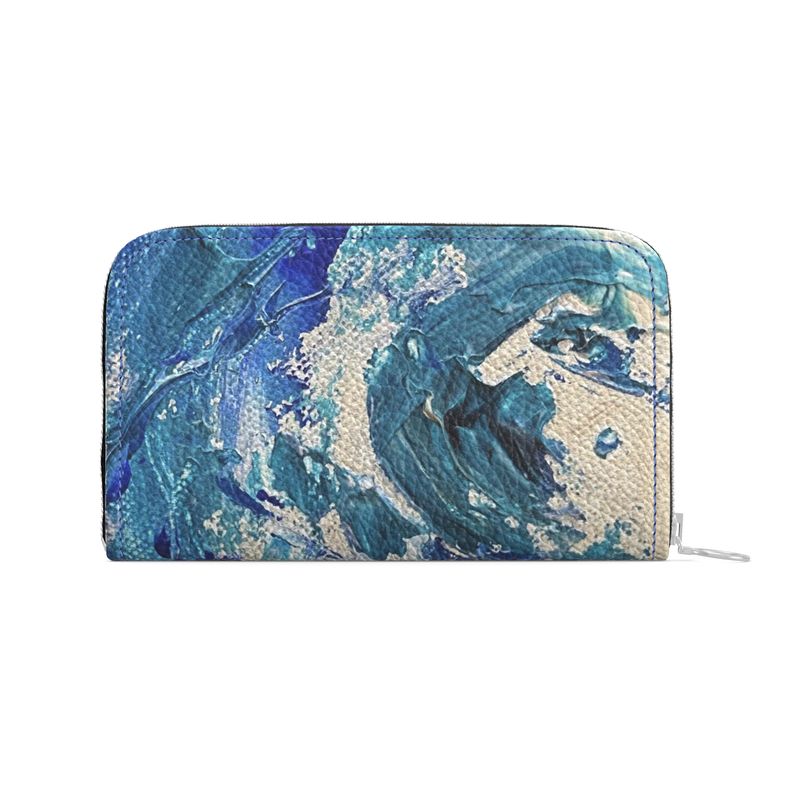 Cobalt Tide - Leather Zip Wallet