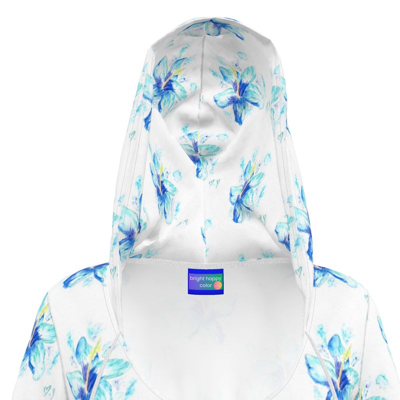 Blue Hibiscus Hoodie Dress