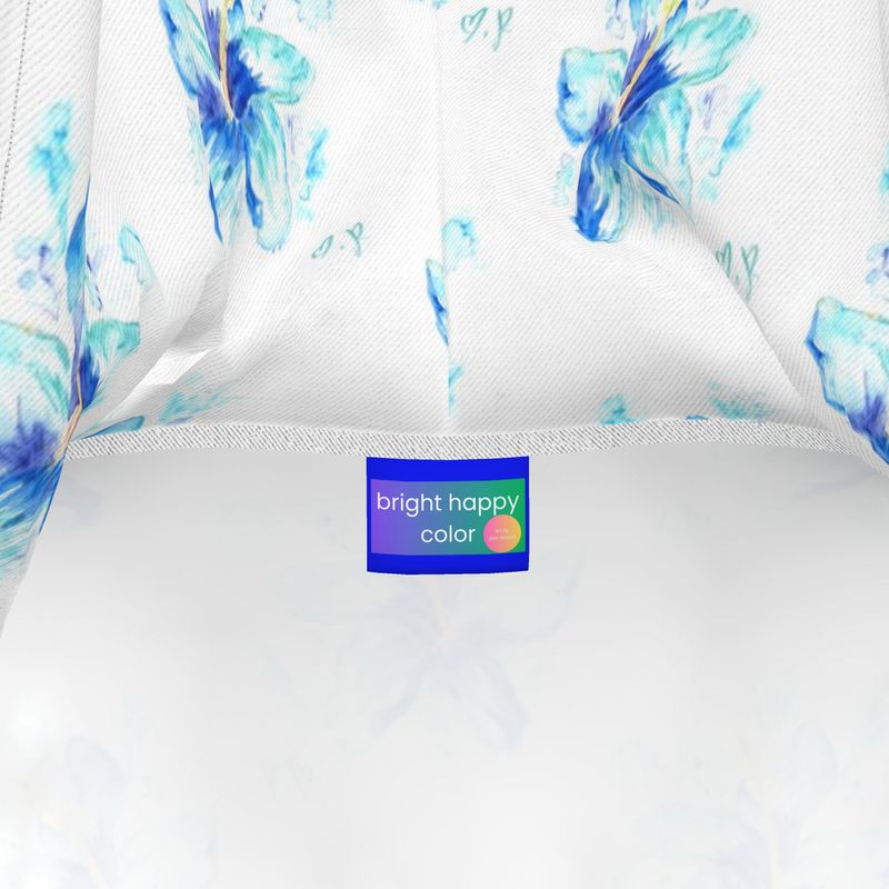 Blue Hibiscus Hoodie Dress
