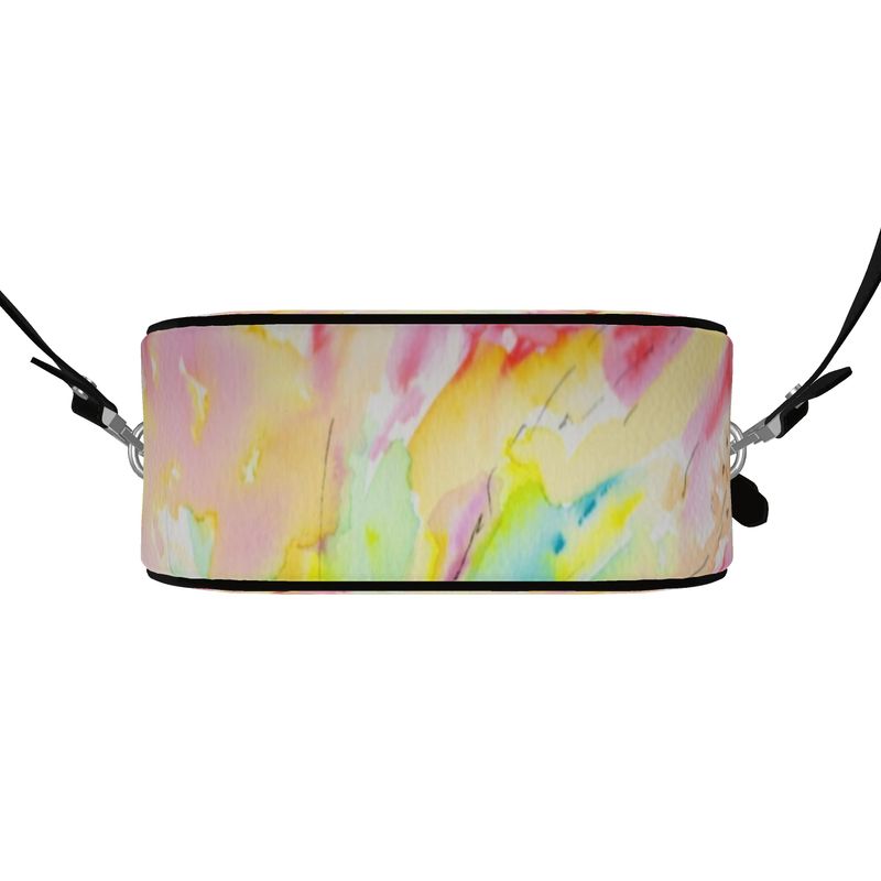 Hibiscus Love Round Leather Crossbody Purse