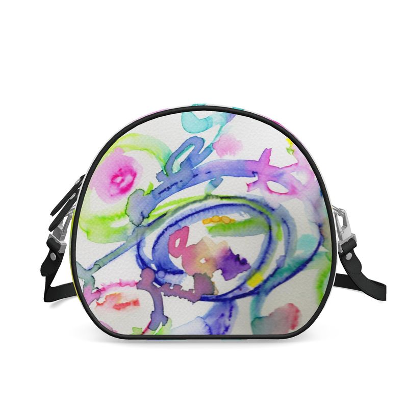 Watercolor Splash Leather Round Purse